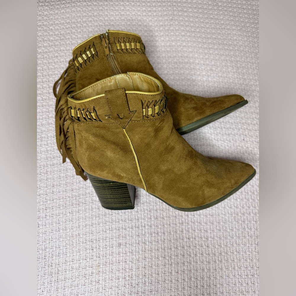 Suede Fringe Booties - Picture 2 of 4